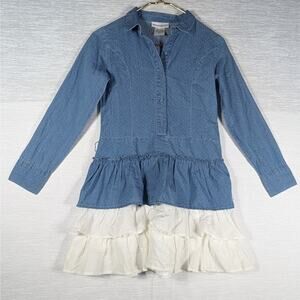 American Girl Western Chambray Dress For Girls Size 14 Denim Match Your Doll
